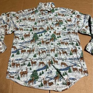 VTG GotcHa Covered Womens Button Up Shirt Size Medium M Deer‎ Elk Stag Made USA